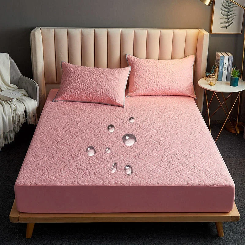WASART Waterproof mattress protector cover elastic fitted sheet style bed protection pad single double queen king size 90/180