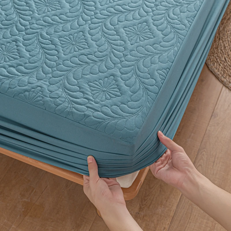 Waterproof Fitted Sheet Quilted Mattress Cover Mattress Protector for Home Hotel Twin Full Quuen King 160x200 140x200 Bed Cover