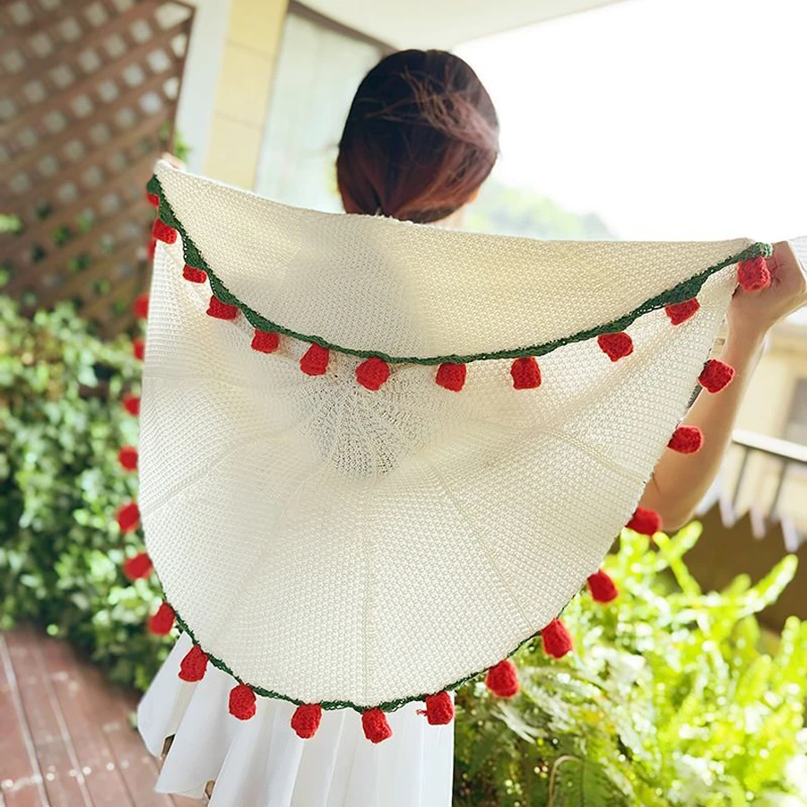 WASART Rose Bouquet Blanket Handmade Crocheted Knitted Blanket Outdoor Shawl Plaid Large Throw Blankets Best Birthday Party Gift