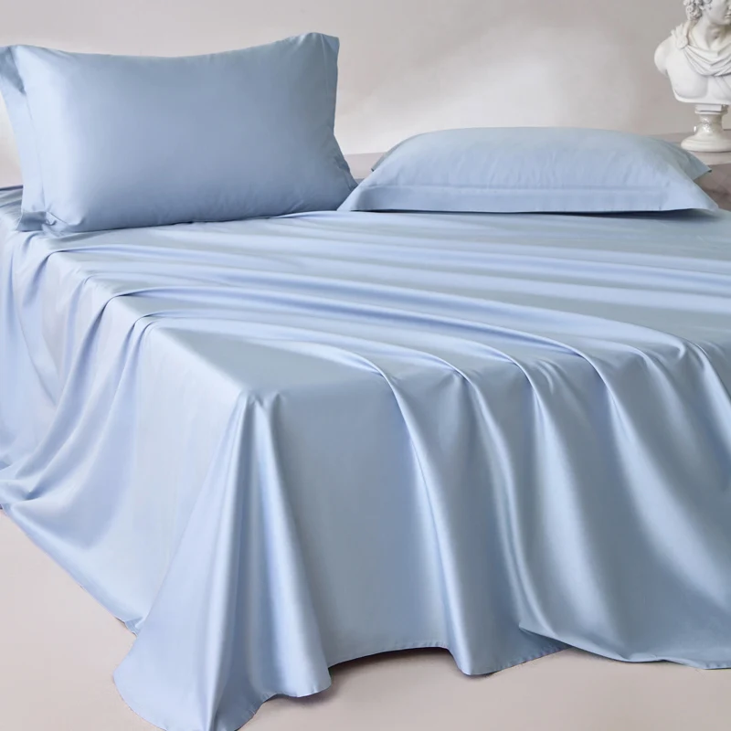 Egyptian Cotton Bed Flat Sheet, 1PC 800 Thread Count Top Sheets for Single Double King Queen Bed, Luxury Soft Bedsheet Bed Linen