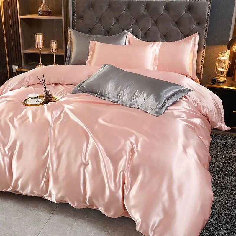 WASART Luxury satin rayon bedding set summer white duvet cover single double queen king size quilt cover 150/180 comforter cover