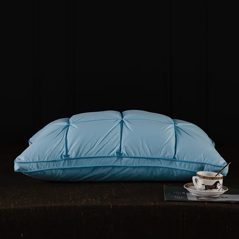 Luxury 3D Bread White Goose Down Feather Pillows for Sleeping Body Neck Protection Bed Pillows Soft Comfort 100% Cotton Cover