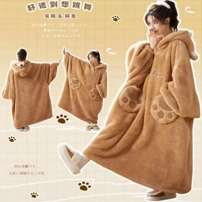 WASART Winter soft Sherpa blanket with sleeves Pocket Hooded wearable Blankets Ultra Plush Outdoor Warm Flannel hoodie Blanket