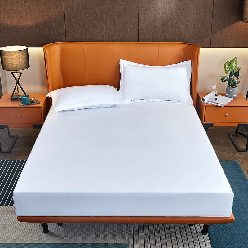 WASART Cotton fabric bed sheet elastic fitted sheet mattress protector cover cozy double bed couple bed linens 150x190 king size