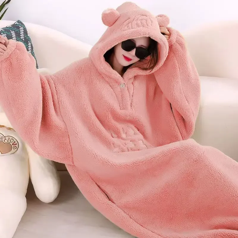 WASART Winter soft fleece blanket with sleeves hooded Sweater blanket ultra plush oversized outdoor warm flannel hoodie blanket