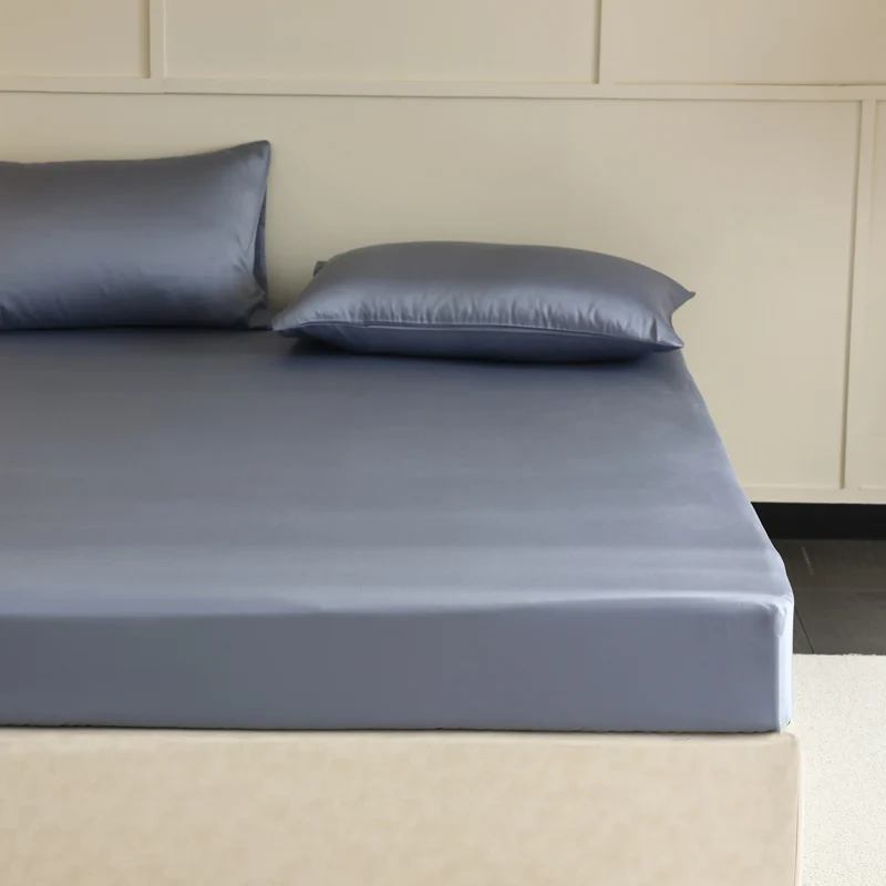 Luxury Mulberry Silk Fitted Bed Sheet with Elastic Bands High End Mattress Cover Customized Bed Cover Smooth Ultra Soft Bedding