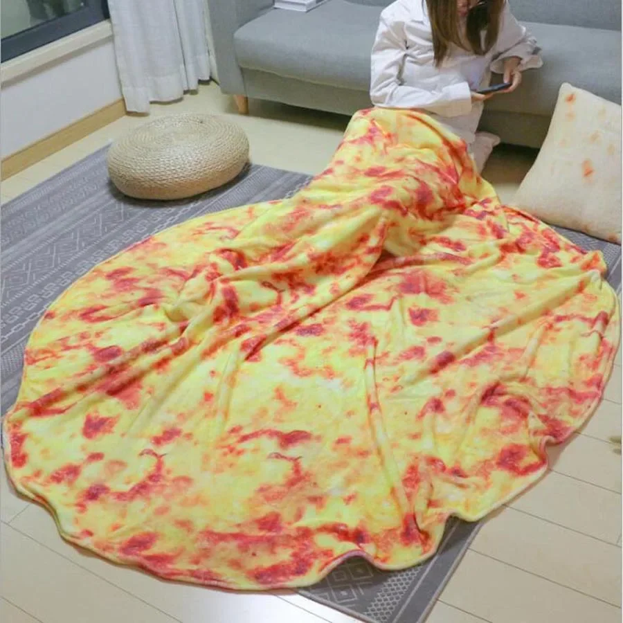 WASART Soft warm flannel tortilla pizza blanket mexican pita lavash fleece sofa plaid winter fluffy plush thick throw blankets