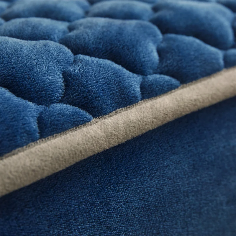 WASART Winter warm coral fleece mattress protector cover king size 2 people double bed elastic fitted sheet style protection pad