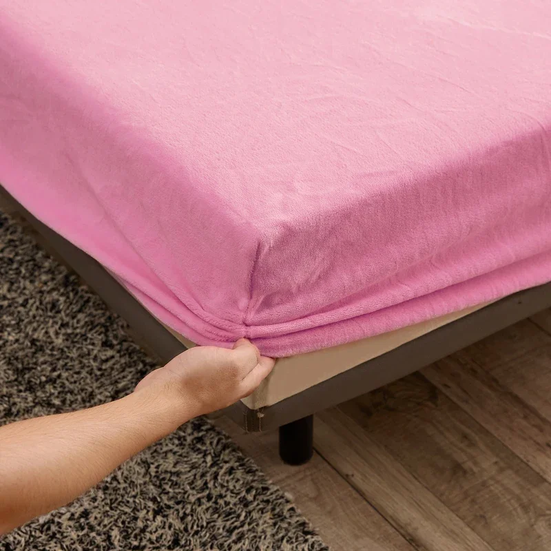 WASART Warm velvet elastic fitted sheet mattress cover winter bedspreads 2 people luxury double bed bed sheet king size 160/200