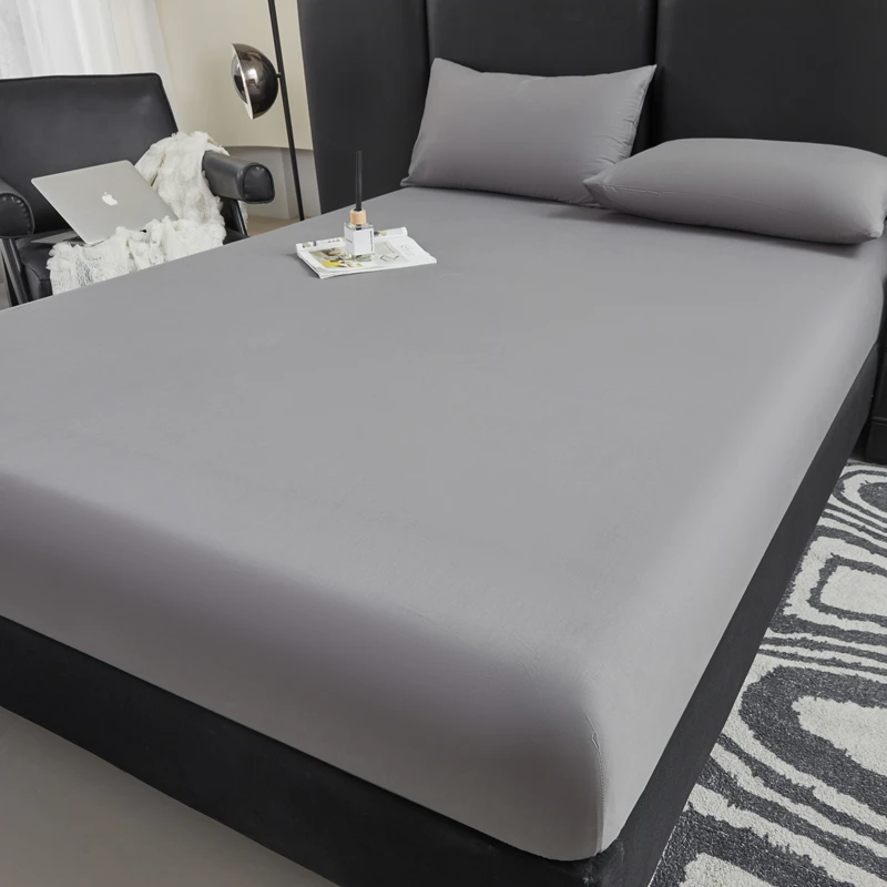 WASART Cotton bed sheet elastic fitted sheet mattress protector cover couple bed linen 180x200 luxury bedding queen king size