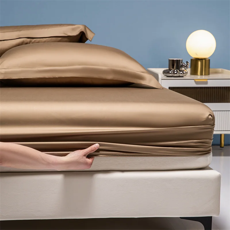 Luxury 100% Bamboo Bed Sheet Set with Fitted Sheets Flat Bedsheet Pillowcase Double Queen King Size Bedding Sets Smooth Silky