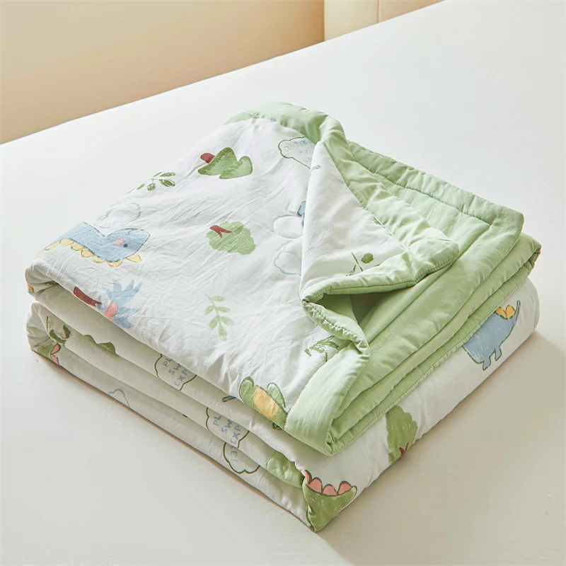 100% Cotton Inside and Outside Summer Quilt Lightweight Ultra Soft Thin Quilt Air Conditioning Quilts Pure Cotton Blanket Ins
