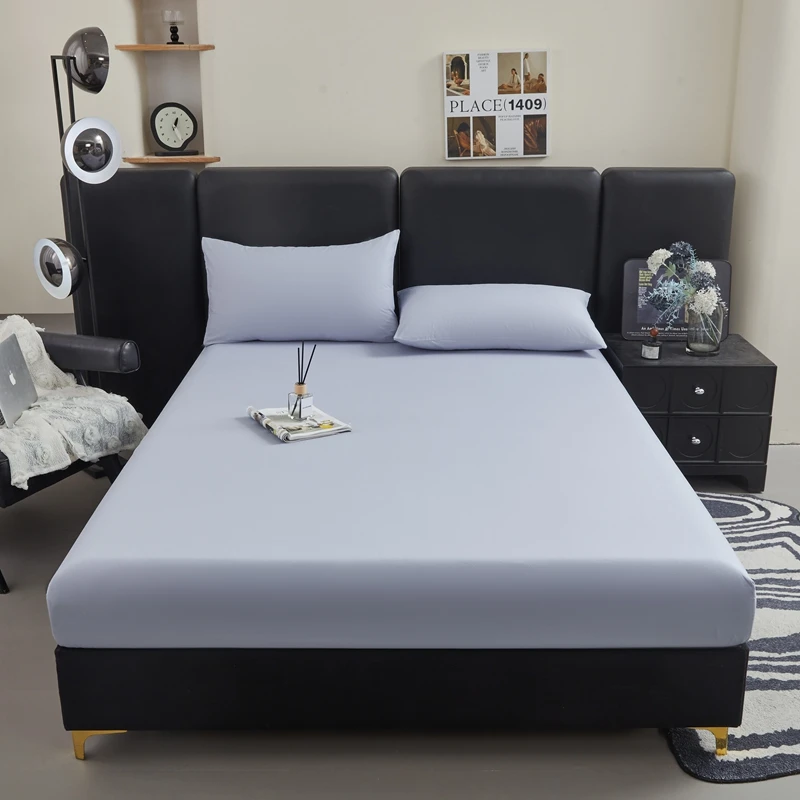 WASART Cotton bed sheet elastic fitted sheet mattress protector cover couple bed linen 180x200 luxury bedding queen king size
