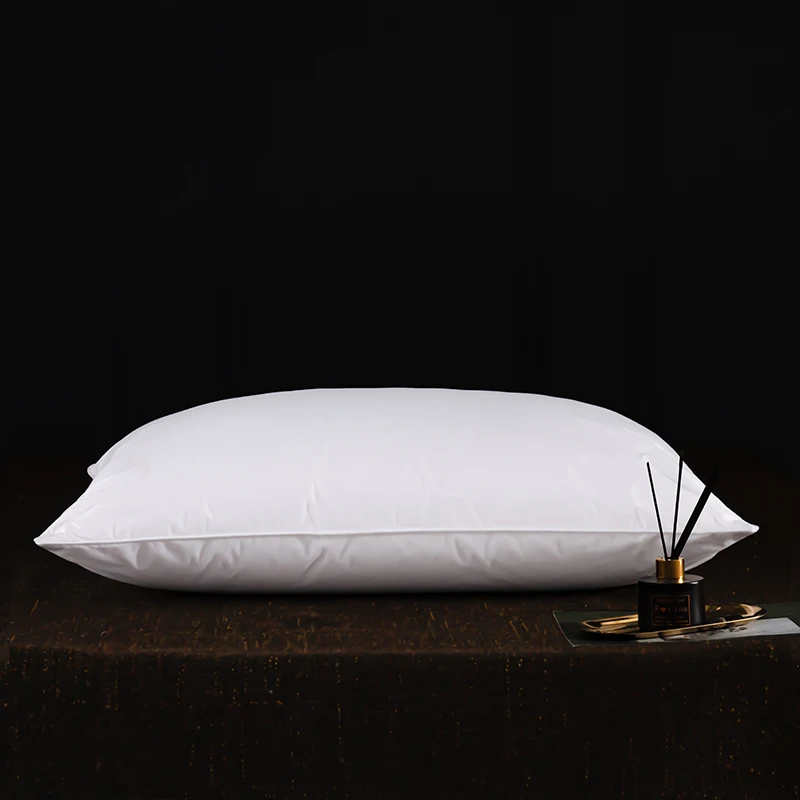 Goose Down Feather Pillows Luxury Protect Neck Spine Pillow 100% Cotton Cover Slow Rebound 1pc Soft Comfort Pillow for Sleeping