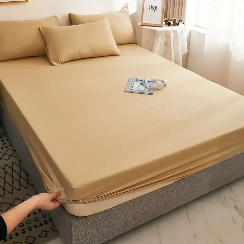 WASART Elastic fitted sheet mattress protector cover couple bedroom luxury double bed bedding queen king size bedsheet 90/150cm