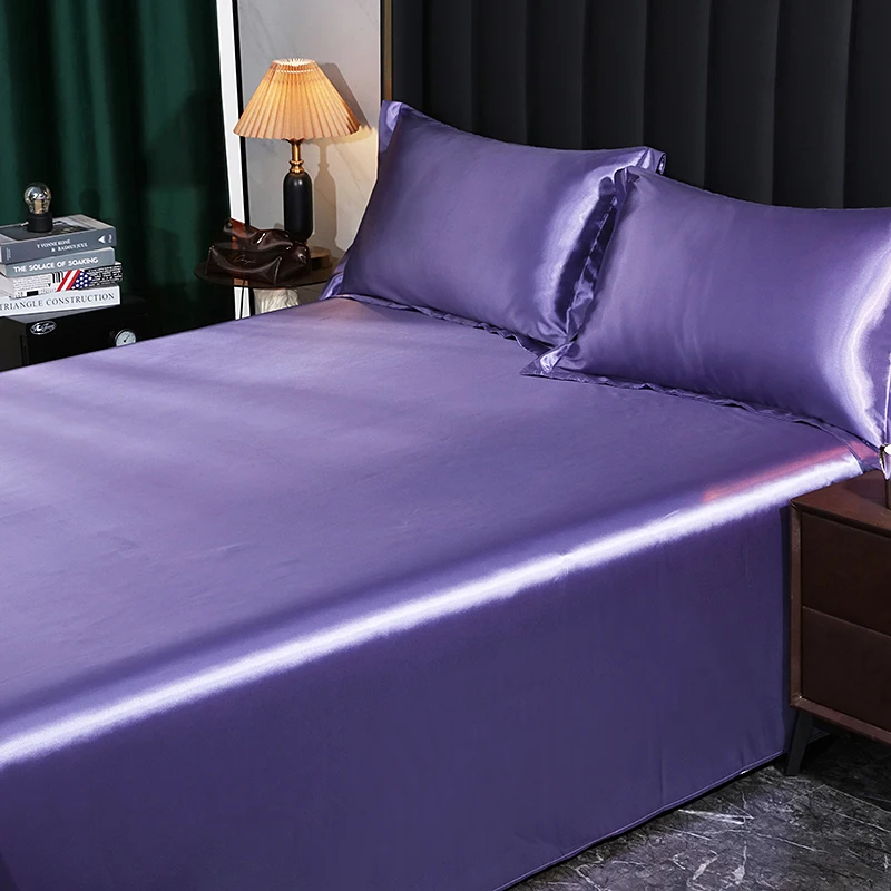 Luxury Bedding with Fitted Sheet Flat Sheet Pillowcase Mulberry Silk Bed Sheets Set Queen King Size Deep Pocket Flat Bedsheets