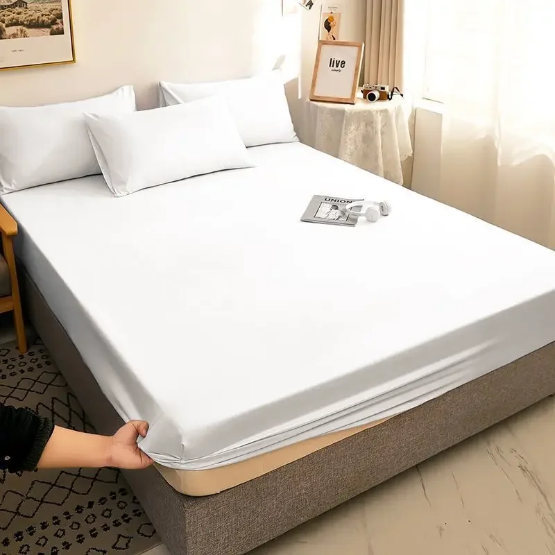 WASART Elastic fitted sheet mattress protector cover couple bedroom luxury double bed bedding queen king size bedsheet 90/150cm