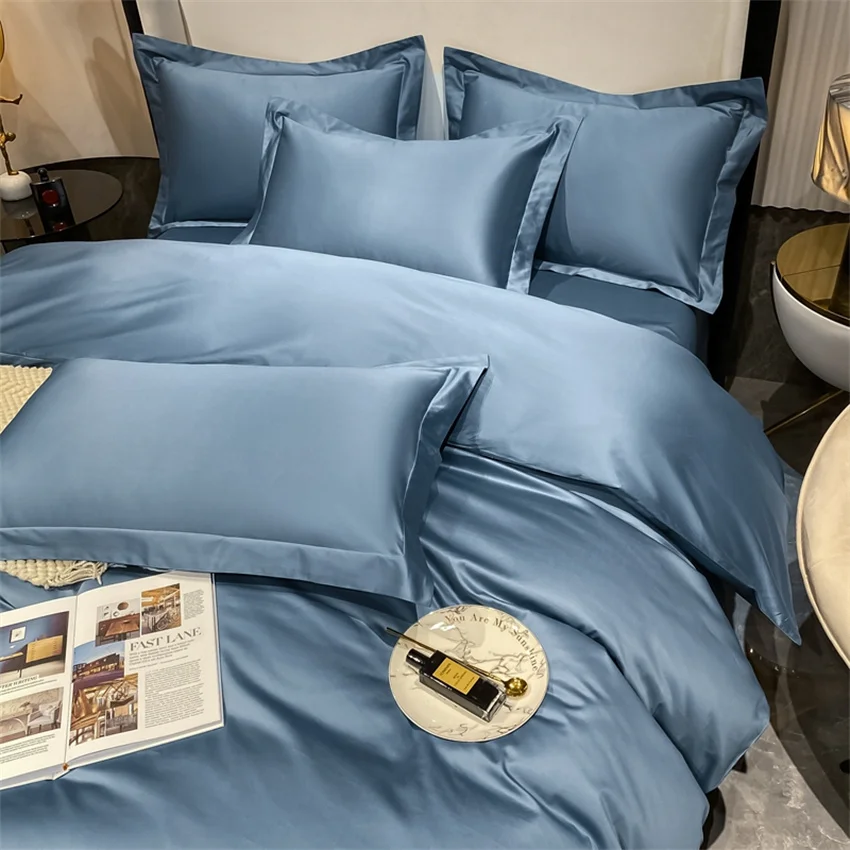 Luxury Bedding Set 100% Egyptian Cotton Duvet Cover Pillowcase Ru Europe Double Queen King Size Bed Linen Soft Bed Sheet Sets