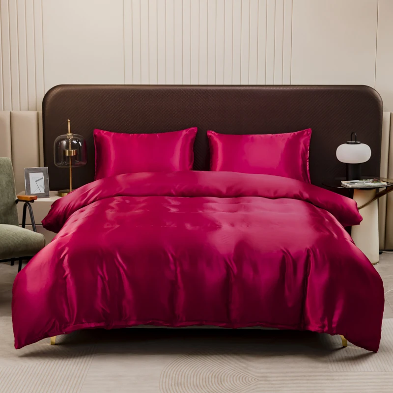 WASART Washable satin down duvet cover 220x240 couple room luxury double bed quilt cover bedding set twin full queen king size