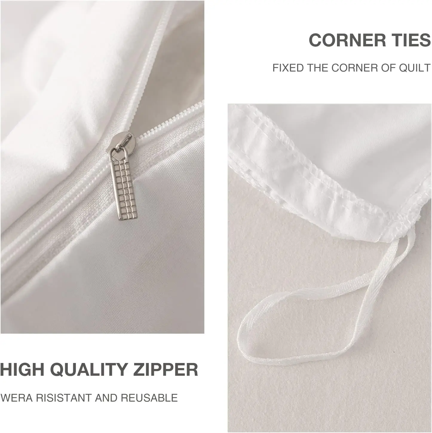 Battilo Pinch Pleated Duvet Cover Set Solid Quilt Cover with 2PCS Pillowcases Soft Bedding Set for Twin Full Queen King Size Bed