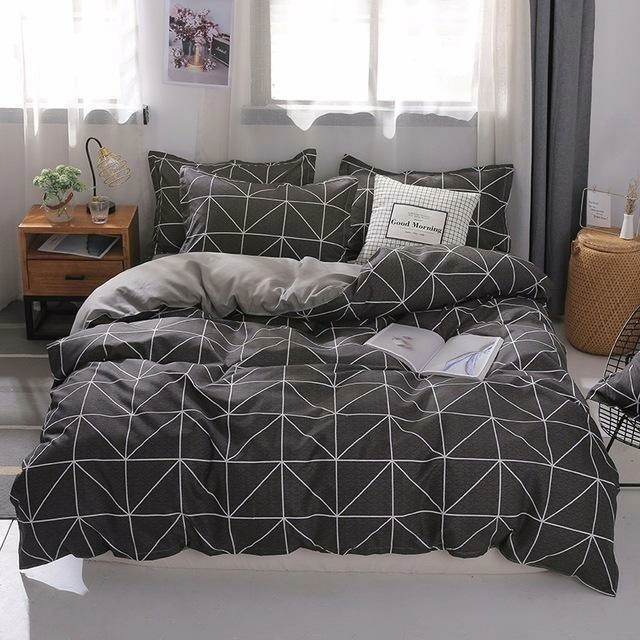 J5 Bedding Set Jpcs King Duvet Cover/ Quilt Cover/comforter Cover + 2 Pillowcase Bed Cover Size 150*200/180*220/200*200/220*240