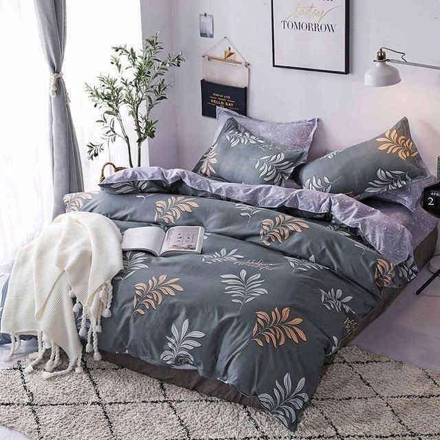 J5 Bedding Set Jpcs King Duvet Cover/ Quilt Cover/comforter Cover + 2 Pillowcase Bed Cover Size 150*200/180*220/200*200/220*240