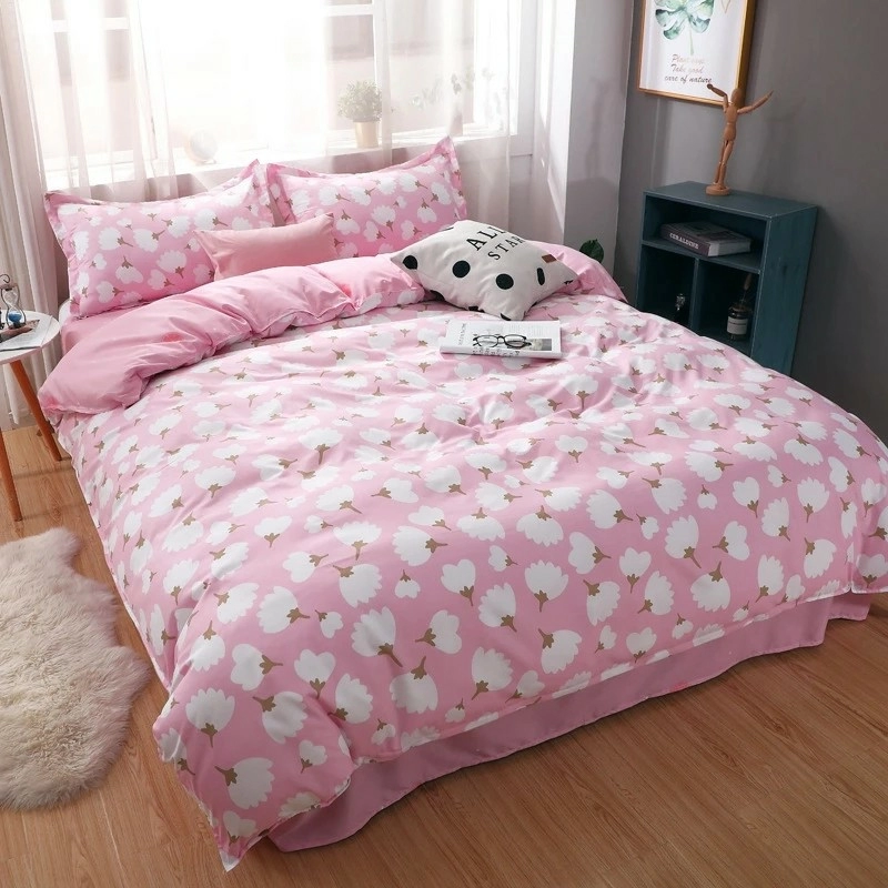 Pink Bedding Sets Girl Bedroom Duvet Cover Set Quilt Cover 140x200 Pillowcase Bed Linen Sheet Sets Bed Cover